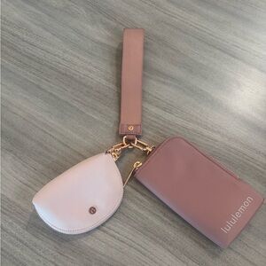 Lululemon Athletica Pink and Mink Berry wristlet wallet